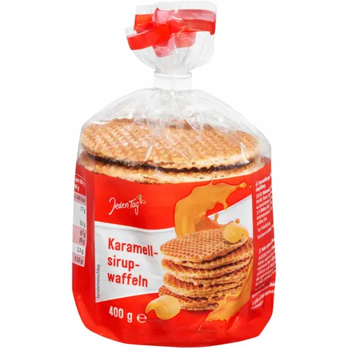 Jeden Tag Karamell Sirup Waffeln 400g Packung