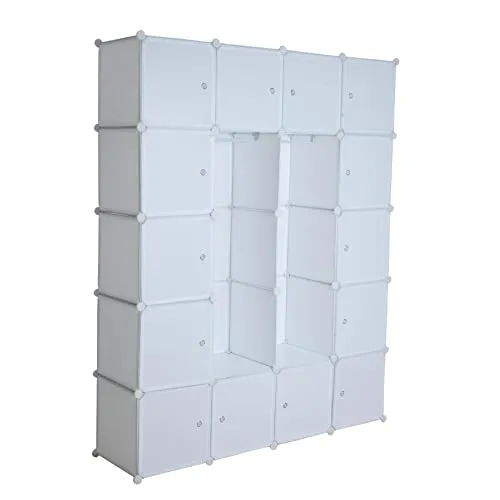 ESTEXO Regalsystem Würfelregal mit Kleiderstange - Würfelregal mit viel Stauraum und 2 Kleiderstangen; vielseitig aufbaubar aus robustem Kunststoff, perfekt für jeden Raum.