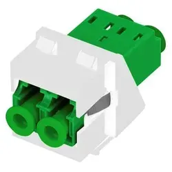 Rutenbeck 228080400 LC-D Keystone Modul, SM, OS2 APC (grün), reinweiß