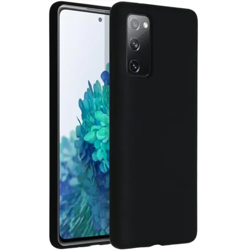 ACCEZZ kompatibel mit Samsung Galaxy S20 FE Hülle – Liquid Silikon Case – Back Cover Handyhülle in Schwarz [Mikrofaser-Futter, Ultradünn, Kratzfest, Stabil]