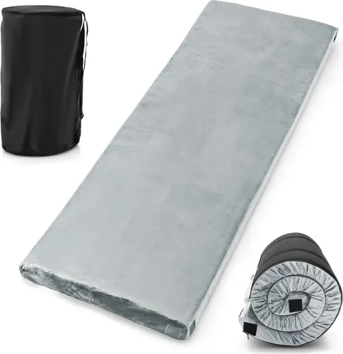 COSTWAY Isomatte Camping – Leichte Schlafmatratze aus Memory-Schaum - Bequeme Campingmatratze mit 6,5 cm dickem Memory-Schaum für optimalen Komfort. Wasserdichter Flanellbezug, leicht zu transportieren und ideal für Camping oder Gäste. Einfach zu verstauen!