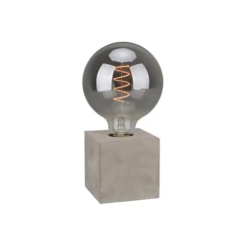 MeLiTec Sockel LED Tischleuchte Würfel mit Leuchtmittel Form Eckig, mit Filament Leuchtmittel, Oberfläche Beton