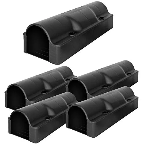 5X Köderstation Ratten Set - Effektive Schädlingsbekämpfung - Fallen zur Schädlingsbekämpfung: Wetterfeste und kindersichere Köderboxen mit 2 Tunnel-Eingängen, ideal für präzise Platzierung im Garten oder Haus.