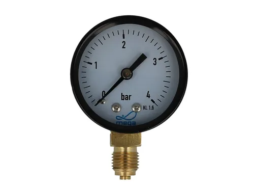 Mega Group - Mega Druckmanometer 0 - 4 Bar - 1/4 Zoll Anschluss Nach Unten Radial Ø 50 Mm