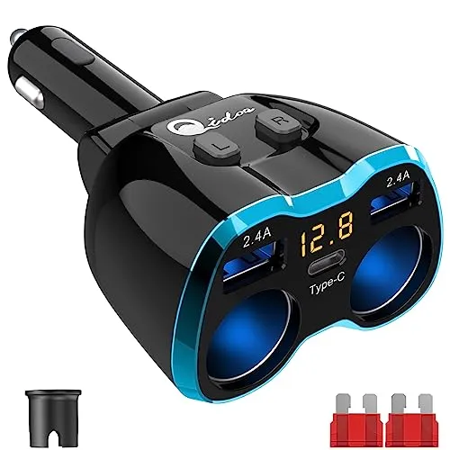 5-in-1 Auto Ladegerät mit USB C und LED Voltmeter