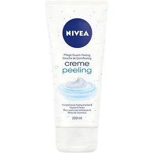 Nivea Duschgel Pflegedusche Creme Peeling 200ml - Hautpflege Duschgel für Frauen mit pH-hautneutraler Formel, sanften Peeling-Partikeln und Vitamin E für seidig weiche, strahlende Haut.