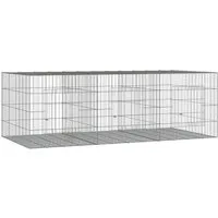 vidaXL Kaninchenkäfig 3 Paneele 163x79x54 cm aus verzinktem Eisen