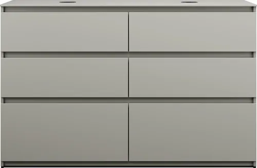burgbad Lin20 Waschtischunterschrank inklusive Konsolenplatte, 2 Beckenausschnitte, 6 Auszüge, 1402x487x900mm, SGII140F5352