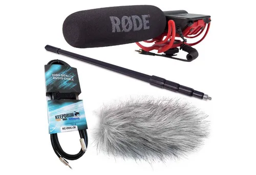 Rode Videomic Rycote Bundle mit Tonangel und Windschutz - Mikrofone Set für professionelle Audioaufnahmen, inklusive 3m ausziehbarer Tonangel und WSWH Fellwindschutz für klare Außenaufnahmen.