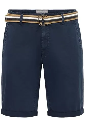Blend BHBruno Herren Chino Shorts - Navy - Herren-Shorts in Regular Fit, aus nachhaltig produzierter Baumwollmischung mit Stretch für optimalen Komfort. Inklusive Gürtel und praktischen Eingrifftaschen - das Must-Have für den Sommer!