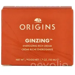 Origins GinZing Energizing Rich Cream 50 ml - Gesichtspflege mit 72 Stunden Feuchtigkeitsversorgung, angereichert mit Koffein und Ginseng für strahlende und frische Haut.