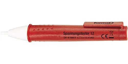 FORMAT Berührungsloser Spannungsprüfer 12 1000V AC - Induktiver Spannungsprüfer, bruchfest mit Vibration und LED-Taschenlampe, ideal für schnelle und sichere Spannungsprüfungen