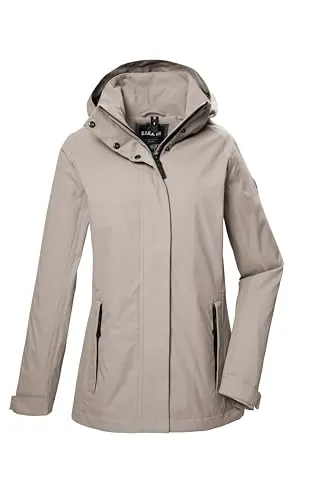 G.I.G.A. DX Damen Funktionsjacke - Wasserdichte Outdoorjacke mit 10.000 mm Wassersäule, atmungsaktiv und winddicht, ideal für aktive Frauen. Abzippbare Kapuze für vielseitigen Einsatz.