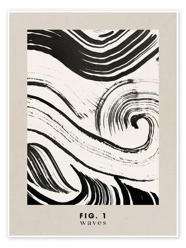 Posterlounge Poster Exhibition Posters, Waves I, Wohnzimmer Japandi Grafikdesign