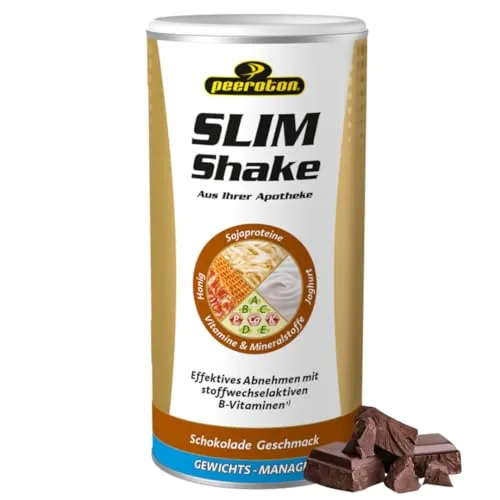 Peeroton SLIM Shake Schokolade - Diät Abnehm Shake, vegetarisch und glutenfrei, vollständiger Mahlzeitenersatz, enthält alle wichtigen Proteine, Vitamine und Mineralstoffe für schnelles Abnehmen, 500g