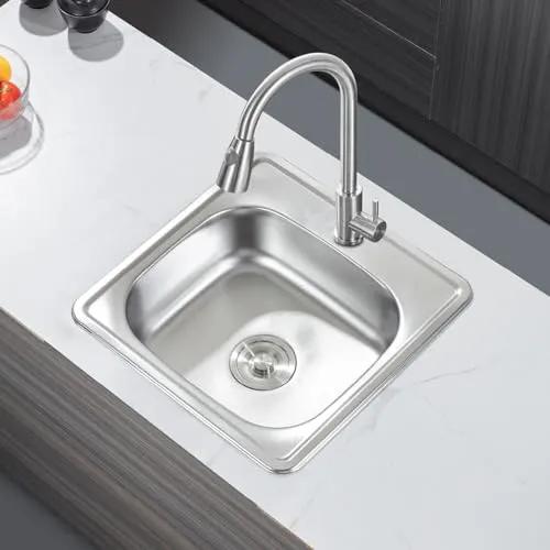 Melanstar Edelstahl Einbauspüle 48x48cm