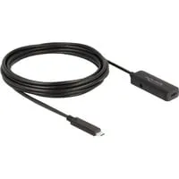 DELOCK 80028 - Aktives USB 10 Gb/s-Kabel, C-Stecker > Buchse, 5 m - USB 3.1/3.2 Kabel mit 10 Gbps Datentransferrate, ideal zur Verlängerung von USB-Verbindungen und für leistungsstarke Geräte dank zusätzlicher Strombuchse.