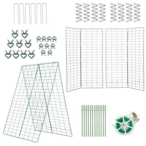 ESTEXO Rankhilfe Rankgitter 2er Set - Robuste Kletterhilfe für Pflanzen - Rankgitter im 2er Set aus pulverbeschichtetem Metall, ideal für Gemüse und Blumen. Inklusive Befestigungsclips für sicheren Halt und flexibles Design für optimale Pflanzenunterstützung.