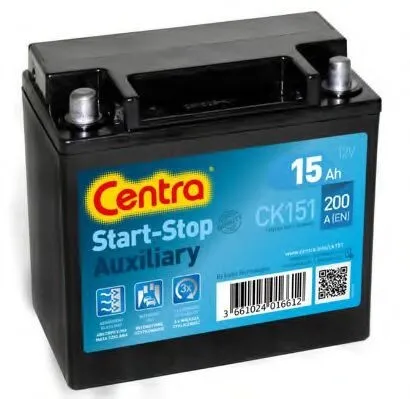 CENTRA Start-Stop Starterbatterie 12V 15Ah 200A/EN C56 Batterie