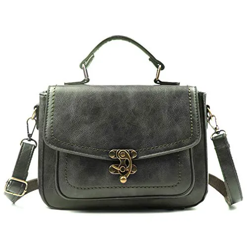 EVEOUT Casual Vegan Leder Umhängetasche für Frauen, Retro Damen Designer Kleine Mini-Einkaufstasche Handtasche Klassiker Top Griff Taschen Stilvolle Messenger Satchel Handtasche Tasche für Mädchen