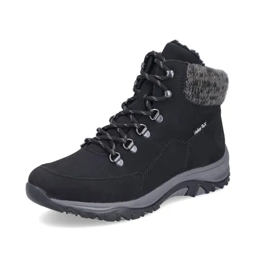RIEKER Damen Winterboots Gr. 40, schwarz - Wanderschuhe mit TEX-Membran und Warmfutter für optimalen Schutz bei Kälte und Nässe, ideal für winterliche Abenteuer.