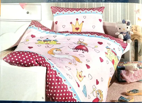Bettwäsche Lola Pink Mikrofaser 100x135 cm Prinzessin Einhorn 415395 OEKO-TEX