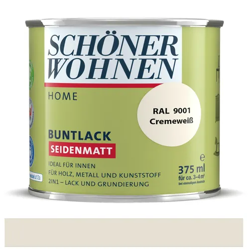 Schöner Wohnen Home Buntlack Cremeweiß (RAL 9001) seidenmatt 375 ml