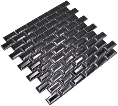 Mini Metro Subway Mosaik Fliese Keramik schwarz Brick Bond Diamond für WAND BAD WC DUSCHE KÜCHE FLIESENSPIEGEL THEKENVERKLEIDUNG BADEWANNENVERKLEIDUNG WB26-0302