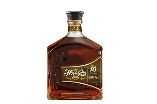 Flor de Caña Rum 18 Jahre - Premium Rum aus Nicaragua - Exquisiter 18-jähriger Rum mit Noten von Nüssen, Karamell und Vanille. Fair-Trade-zertifiziert und klima-neutral, ideal für Genießer und Sammler.
