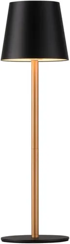 LED Akku Tischleuchte schwarz messing mit Touchdimmer - Laterne mit dimmbarer Funktion per Touchdimmer, ideal für stimmungsvolle Beleuchtung in jedem Raum.