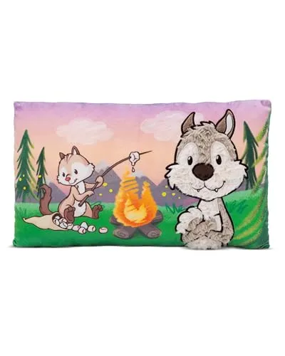 Nici 49954 Kissen Wolf Winny & Streifenhörnchen Jojo 43x25cm - Kissen mit Wolf Winny und Streifenhörnchen Jojo, kuschelig weich und perfekt für Kinderzimmer oder als Geschenk.