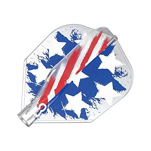 Flight Unisex-Adult USA Stars and Stripes Flag Clear No. 6 Shape Pro Dart Flights für Dartpfeile Geformtes System, No.6 8
