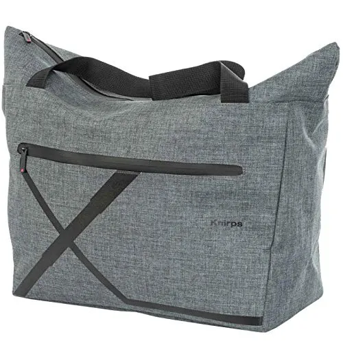 Knirps X-Bag Shopper Bag Dark Grey - Damen-Shopper mit integriertem, wasserdichtem Schirmfach für nasse Regenschirme; ideal für Alltag und Business, minimalistisches Design und reflektierender Druck für mehr Sichtbarkeit.