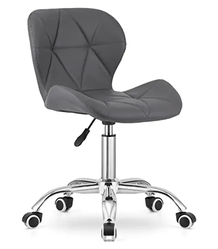 Home Collective Drehstuhl Bürostuhl Schreibtischstuhl Polster aus Kunstleder dunkelgrau | höhenverstellbar mit ergonomischer Sitzfläche