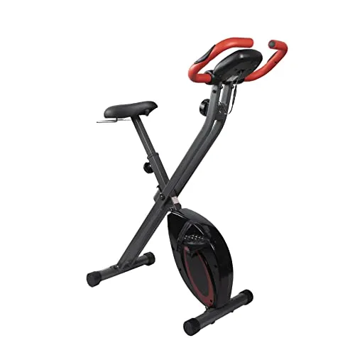 Fjoerdesports Faltbarer Heimtrainer mit LCD Display - Fahrradergometer mit 8 Widerstandsstufen, klappbar und ideal für Zuhause. Maximales Benutzergewicht 110 kg, inkl. Pulsmessung und stabilen Standfüßen für sicheres Training.