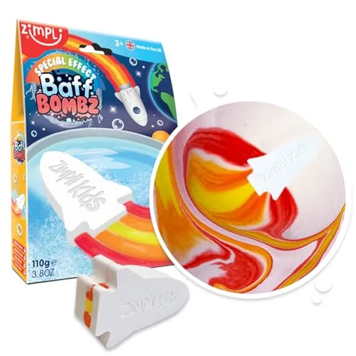 Große Rakete Badebombe von, Magisch Erzeugt Flamme Spezialeffekt, Geburtstagsgeschenke für Jungen & Mädchen ab 3 Jahren, Fizzing Bath Toy for Moisturizing Dry Skin, Montessori Toys for All