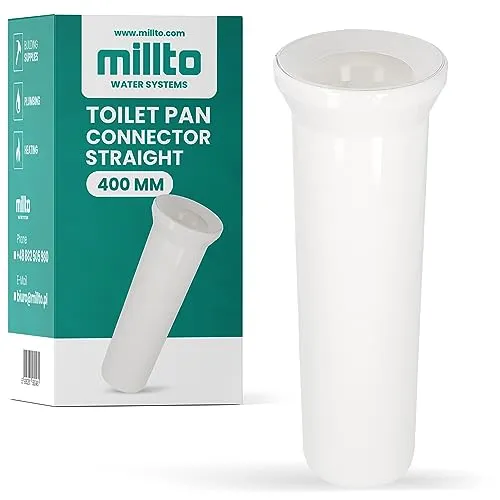 Millto™ WC Anschlussstutzen 400 mm Toilette Stutzen Anschlussrohr Anschlußstück Klosettschachtarmaturen Entwässerungssysteme Anschlussgarnitur Kanalisation Toilettenrohr