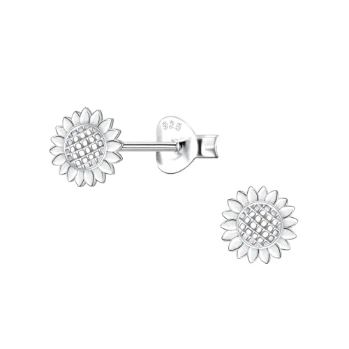 Monkimau - Sonnenblumen Herren - Ohrringe, Ohrstecker, Ohrschmuck - aus 925 Sterling Silber, Sterling Silber - für Herren - handgefertigt, Geschenkidee