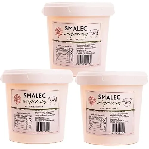 SCHRONISKO BUKOWINA Schweineschmalz, 3 × 1 kg – 100% Schweinefett | Glutenfrei, fest und vielseitig – ideal zum Braten, Backen und als Brotaufstrich für die traditionelle Küche