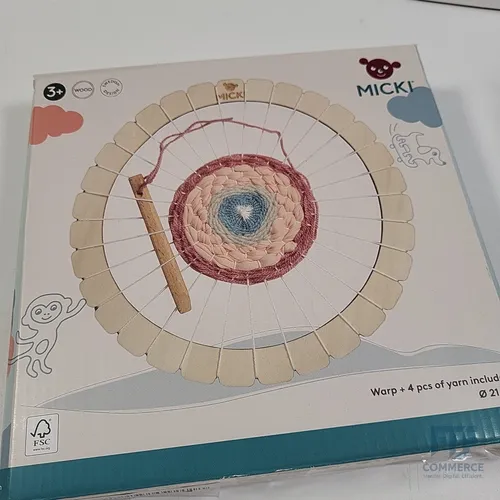 Webrahmen Rund Holz Kinder Webstuhl DIY Bastelset Anfänger Garn 21cm 3+