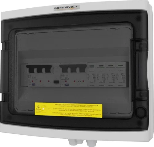 Doktorvolt Solar Anschlusskasten PV AC B16A für 12 Module - Photovoltaik-Zubehör mit IP65 Schutzart, ideal für sicheren AC-Überspannungsschutz mit hochwertigen Komponenten von Doktorvolt. Perfekt für effiziente und zuverlässige Solaranlagen.