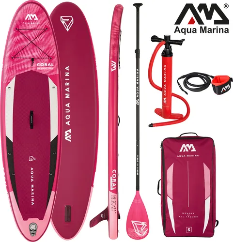 Aqua Marina Stand Up Paddle Board Coral 2022 - Aufblasbar im Set - Boards für Stand-Up Paddling: 10'2