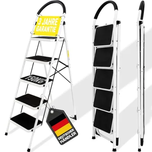 ????????? Trittleiter CF-130A – Klappbare 5-Stufen Haushaltsleiter