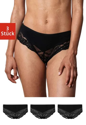 Snocks 3er Pack Hipster Lace - Damen Baumwolle Panties mit Spitze - Funktionsunterwäsche aus 95% Bio-Baumwolle für höchsten Tragekomfort. Nahtloses Design sorgt für Unsichtbarkeit unter der Kleidung und elegantes Aussehen.