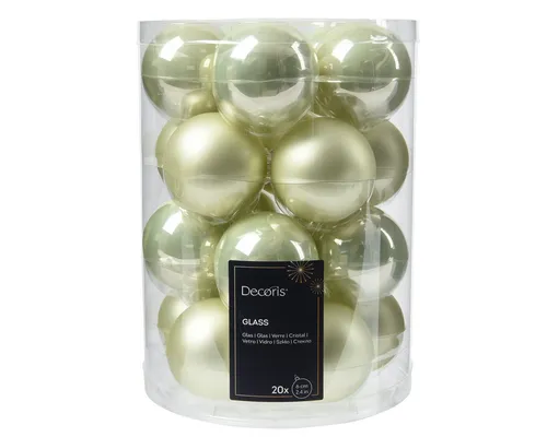 Kaemingk Weihnachtsbaumkugel, Weihnachtskugeln Glas 6cm x 20 Stück - Hell Minze