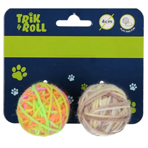 sarcia.eu Set 2 Stück Weicher Ball für Katzen 4 cm, Rassel für Kätzchen, sicheres Spielzeug (C)