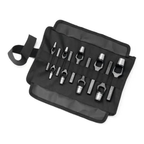 Rennsteig Henkellocheisen-Satz 3-19R, 9-teilig - Henkellocheisen-Satz für vielseitige Anwendungen, ideal zum präzisen Lochen von Dichtungen aus verschiedenen Materialien wie Gummi oder Leder.