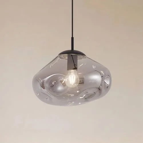 Lindby Hängeleuchte Lelia - Elegante Glas- und Aluminium-Kombination - Moderne Hängeleuchte aus Glas und Aluminium, IP20, mit E27-Fassung für individuelle Lichtgestaltung in Ihrem Zuhause.