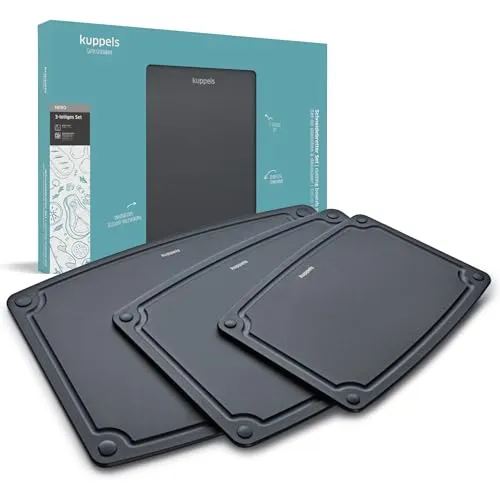 Kuppels Schneidebrett NERO, 3-teilig, Cellulose in schwarz von Kuppels