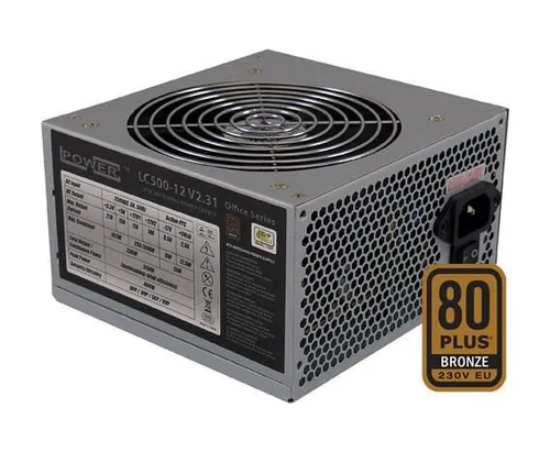 LC Power LC500-12 V2.31 350W PC Netzteil 80PLUS Bronze - Netzteil mit 350W, 80PLUS Bronze-Zertifizierung und leisen 120mm-Lüfter für effizientes Arbeiten. Ideal für Büro und Home Office mit hervorragender Kühlleistung und moderner Stromspartechnologie.